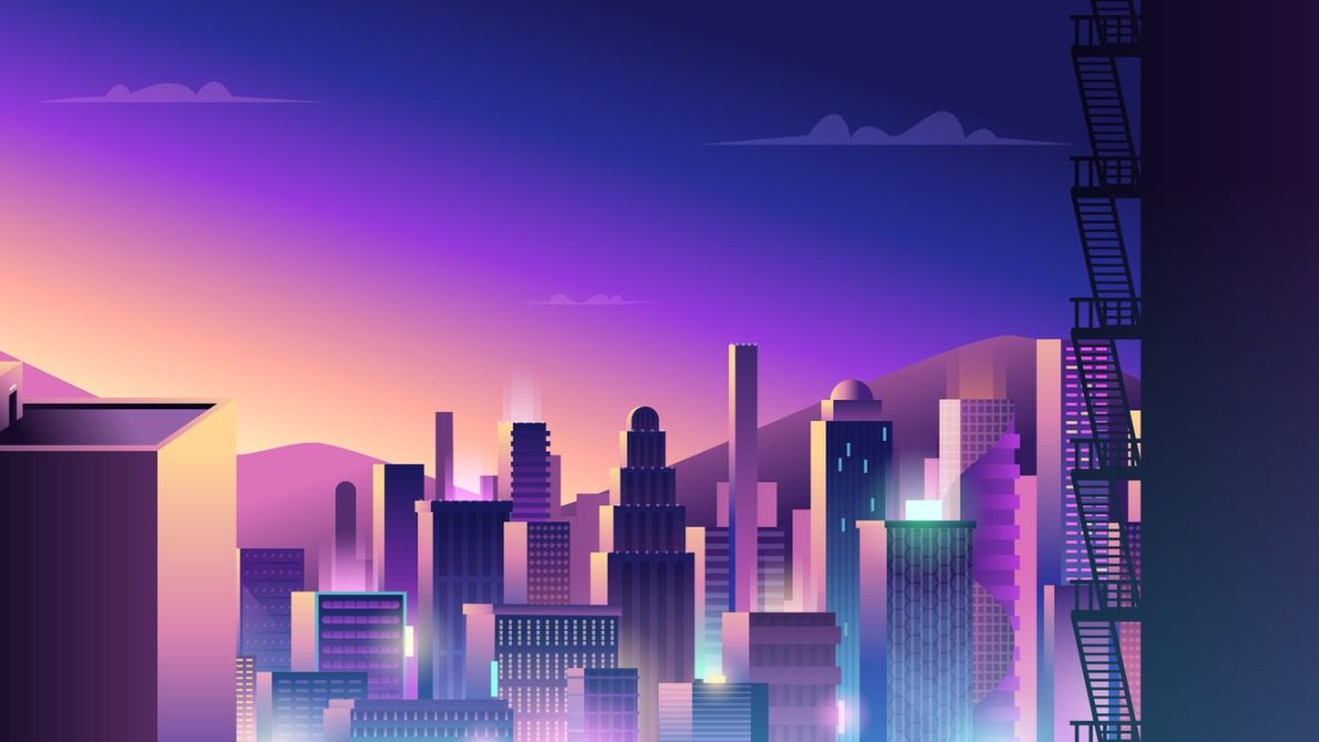 futuristic-urban-landscape-cyberpunk-town-with-neon-light-and-colored-vector-id1280498336