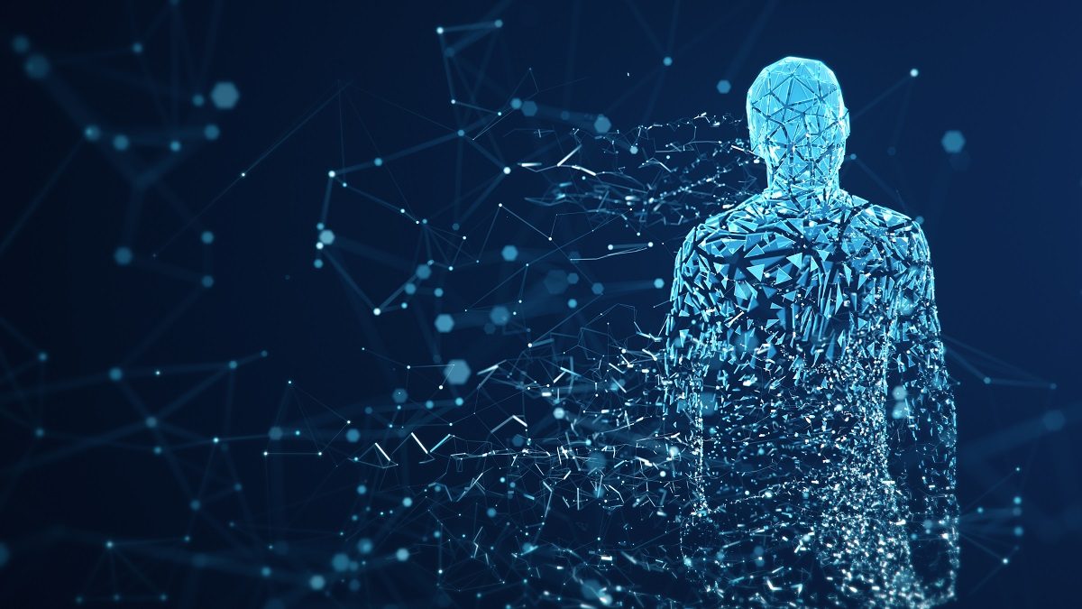 3D rendered depiction of a digital avatar, perfectly usable to visualize abstract topics like artificial intelligence, big data or human identity.